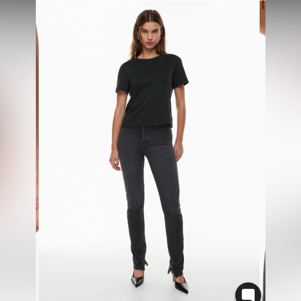 Re/Done Super high-rise drainpipe jean in washed Noir
